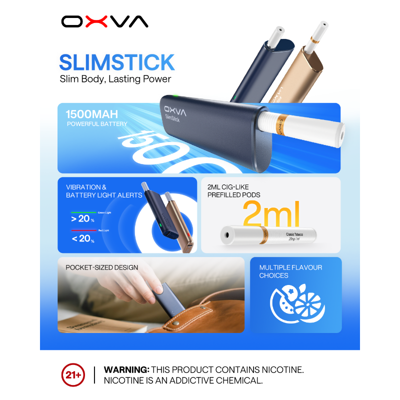 Oxva SlimStick Prefilled Pod Cartridge Kit / Black - Kiwi Passion Fruit