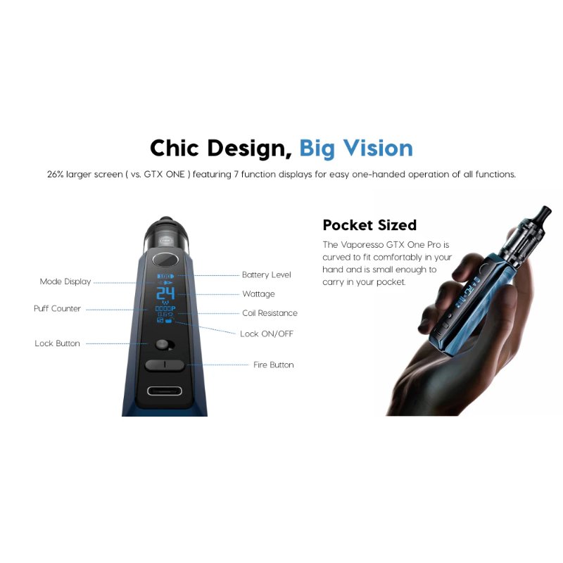 Vaporesaso GTX One Pro Vape Kit / Black