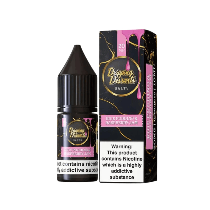 Dripping Desserts Nic Salt 10ml / Rice Pudding & Raspberry Jam / 10mg
