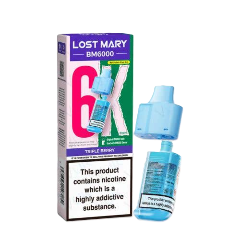 Lost Mary BM6000 Prefilled Replacement Pod 20mg / 20mg / Blackberry Ice